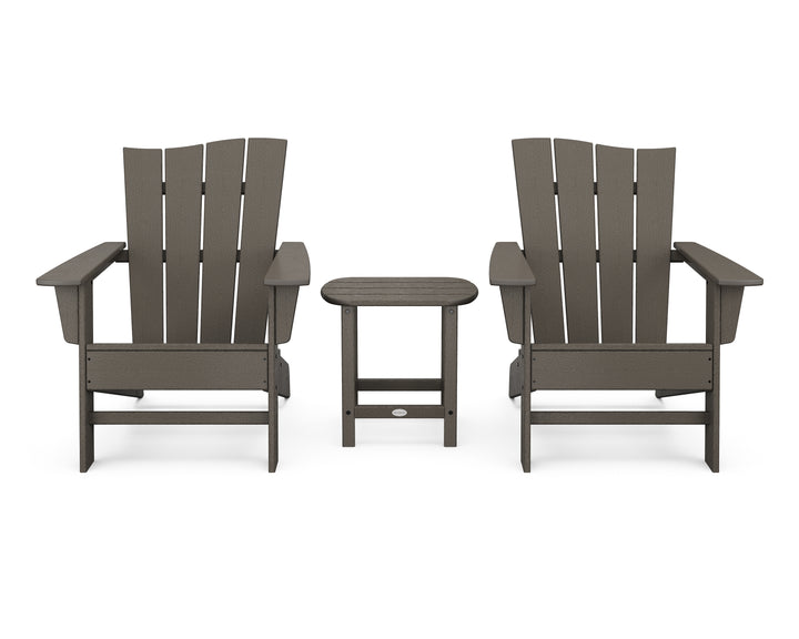 POLYWOOD® Wave 3-Piece Adirondack Chair Set