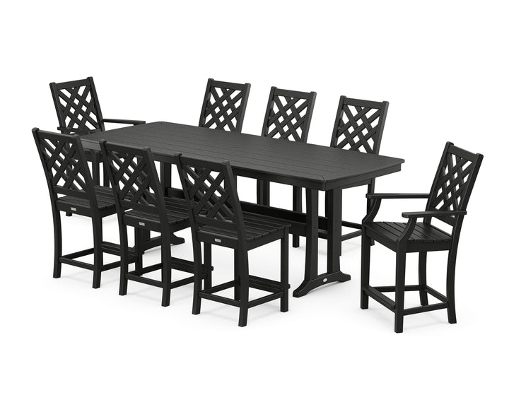 Country Living Wovendale 9-Piece Counter Set with Trestle Legs