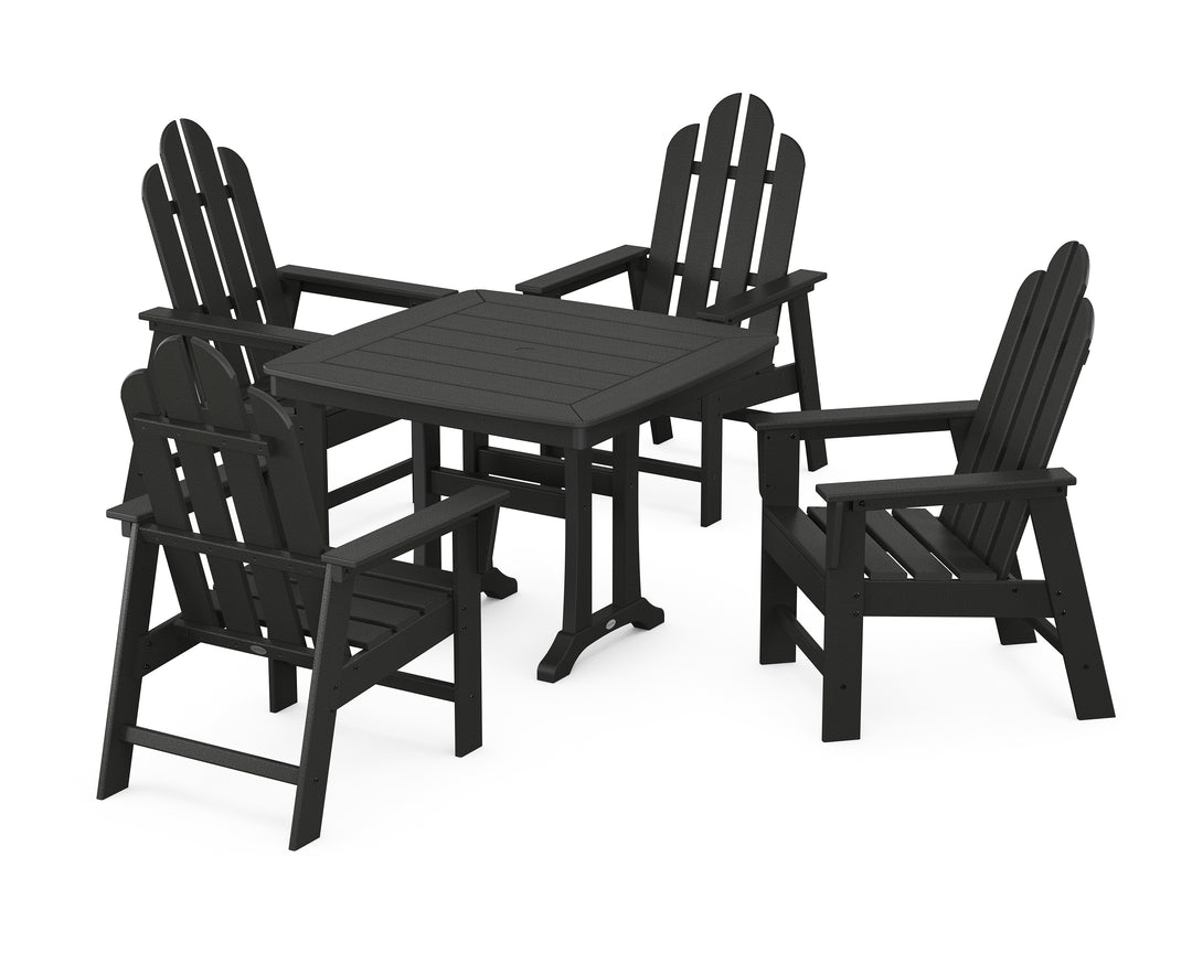 POLYWOOD® Long Island 5-Piece Dining Set with Trestle Legs