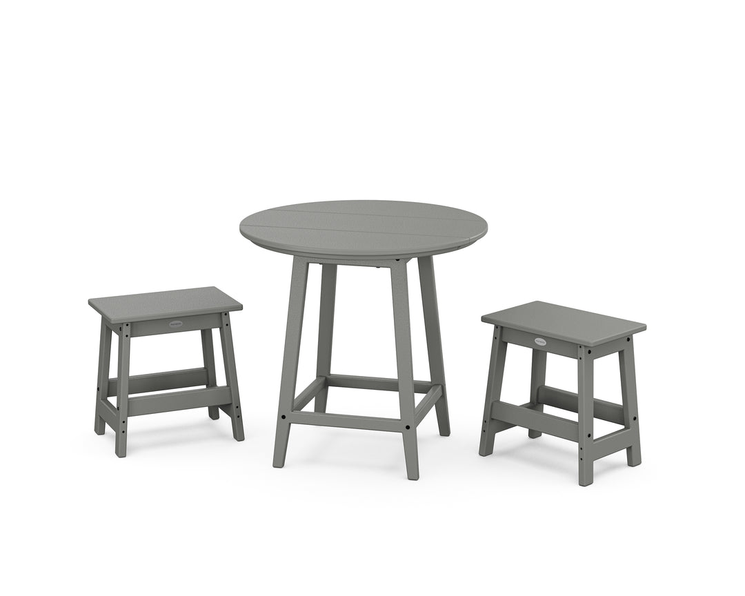 POLYWOOD® Modern Studio Stool 3-Piece Round Bistro Set