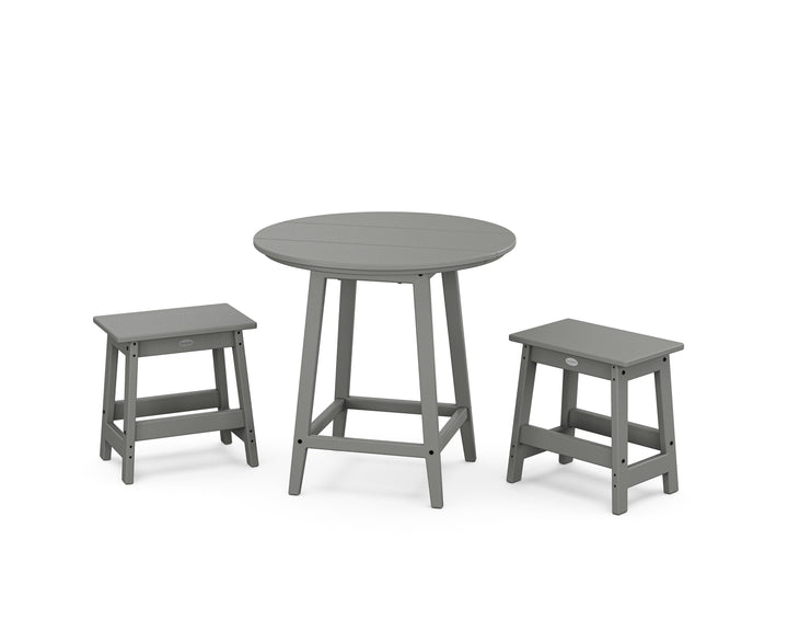 POLYWOOD® Modern Studio Stool 3-Piece Round Bistro Set