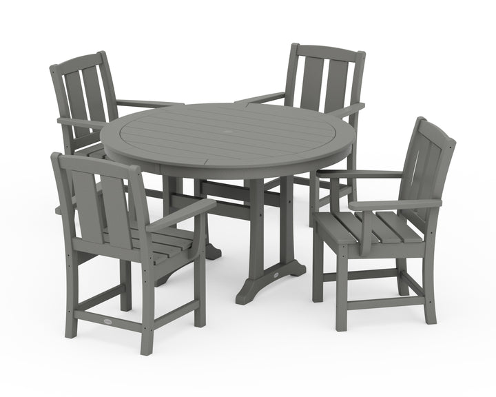 POLYWOOD® Mission 5-Piece Round Dining Set with Trestle Legs