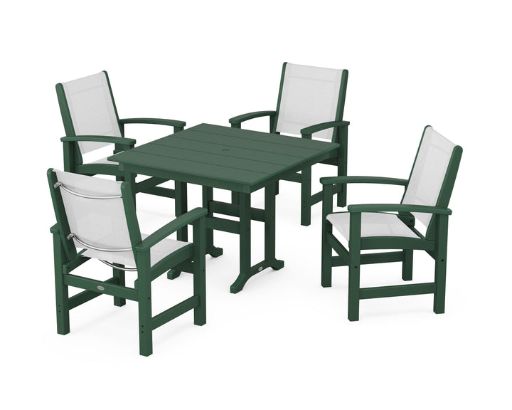 POLYWOOD® Coastal 5-Piece Farmhouse Dining Set