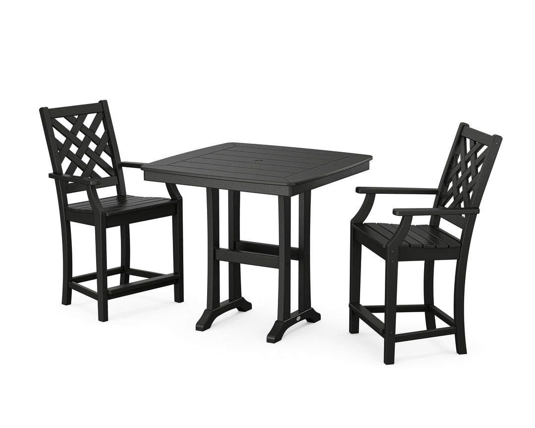 Country Living Wovendale 3-Piece Counter Set with Trestle Legs