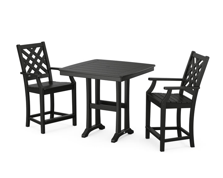 Country Living Wovendale 3-Piece Counter Set with Trestle Legs