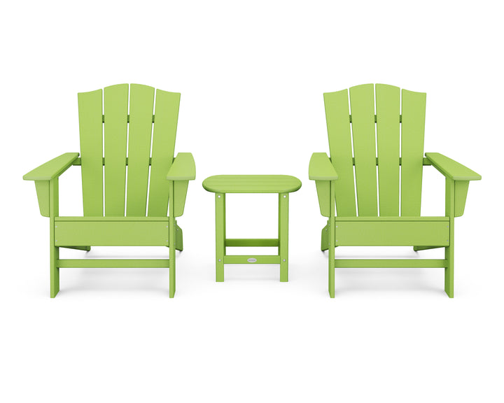 POLYWOOD® Wave 3-Piece Adirondack Chair Set with The Crest Chairs