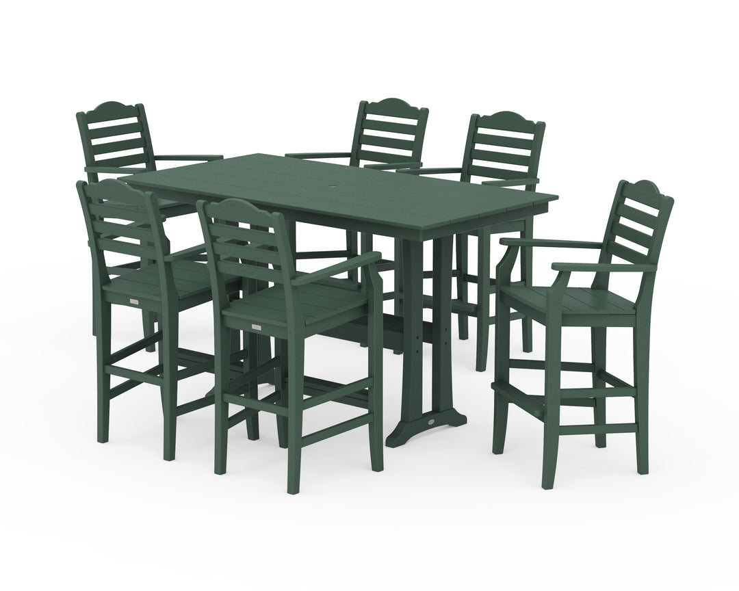 Draper James™ by  POLYWOOD® Savannah Arm Chair 7-Piece Farmhouse Bar Set with Trestle Legs