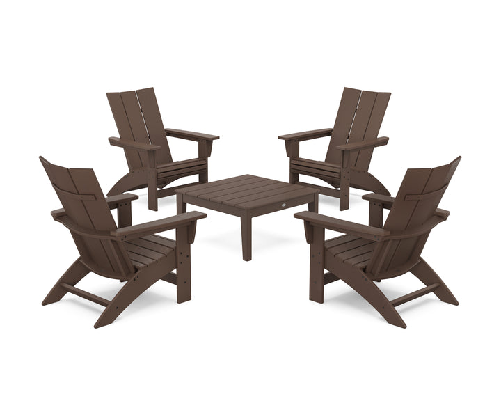 POLYWOOD® 5-Piece Modern Grand Adirondack Chair Conversation Group