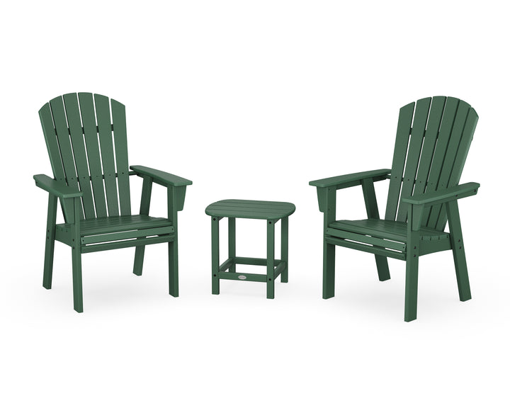 POLYWOOD® Nautical 3-Piece Curveback Upright Adirondack Chair Set