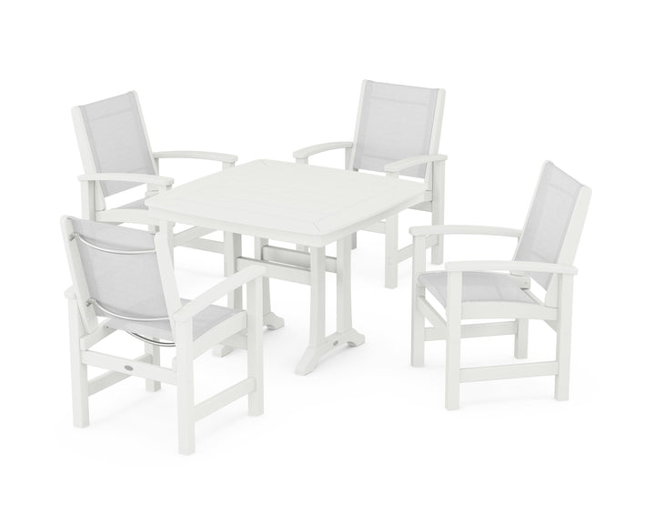 POLYWOOD® Coastal 5-Piece Dining Set with Trestle Legs