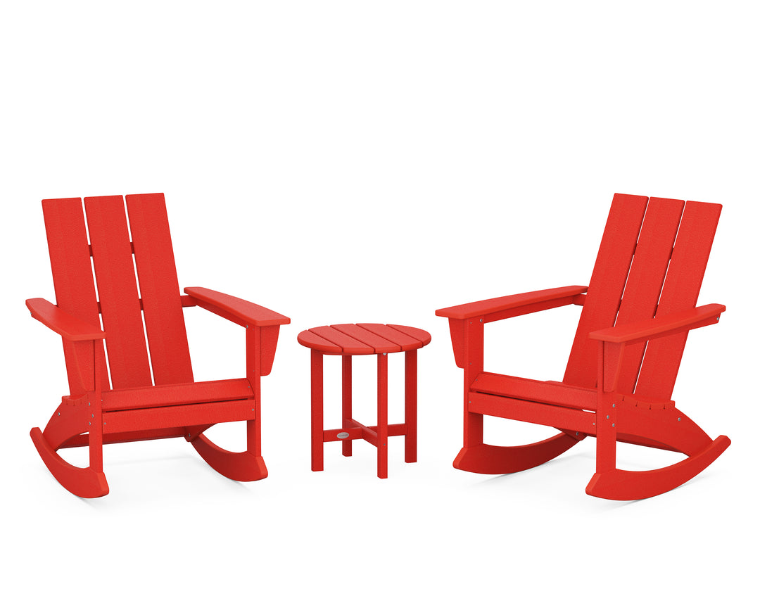 POLYWOOD® Modern 3-Piece Adirondack Rocking Chair Set