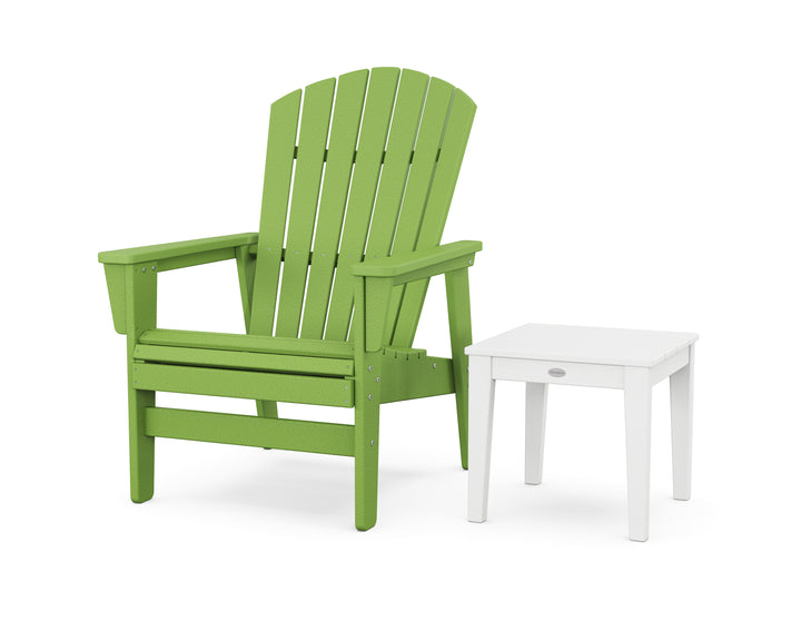 POLYWOOD® Nautical Grand Upright Adirondack Chair with Side Table