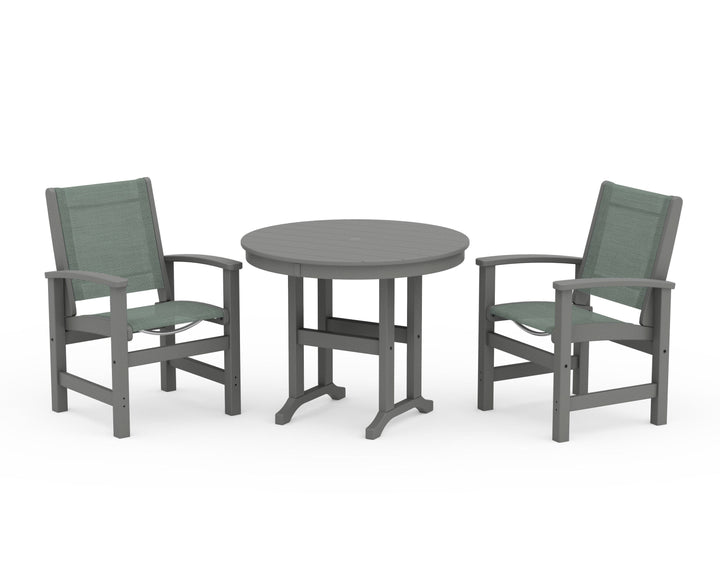POLYWOOD® Coastal 3-Piece Round Dining Set