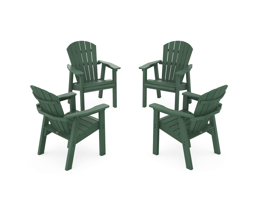 POLYWOOD® Seashell 4-Piece Upright Adirondack Conversation Set