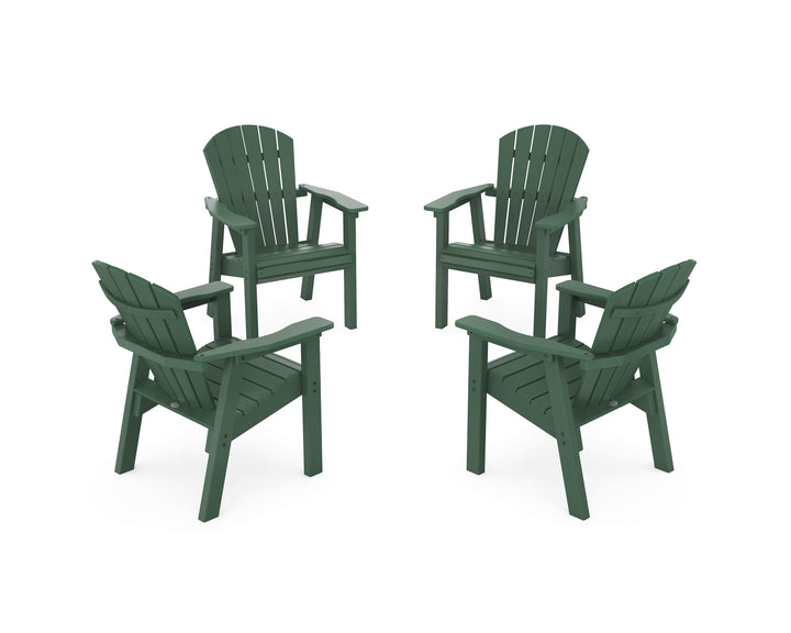 POLYWOOD® Seashell 4-Piece Upright Adirondack Conversation Set
