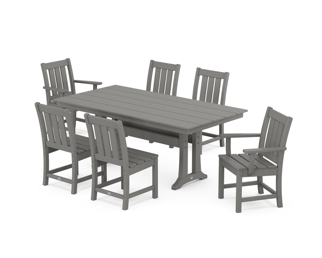 POLYWOOD® Oxford 7-Piece Farmhouse Dining Set with Trestle Legs