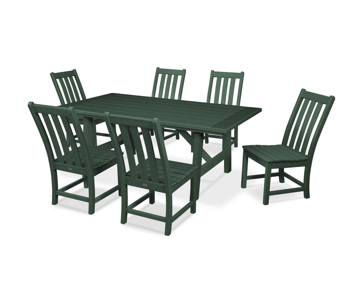 POLYWOOD® Vineyard 7-Piece Rustic Farmhouse Side Chair Dining Set