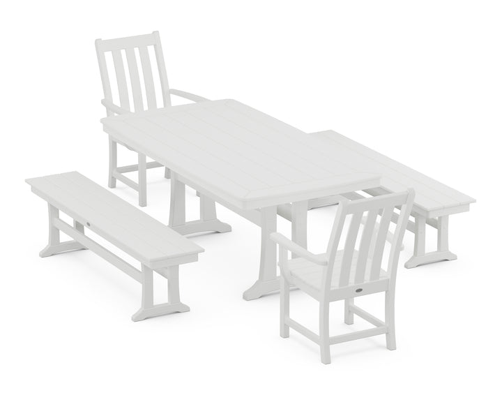 POLYWOOD® Vineyard 5-Piece Dining Set with Trestle Legs