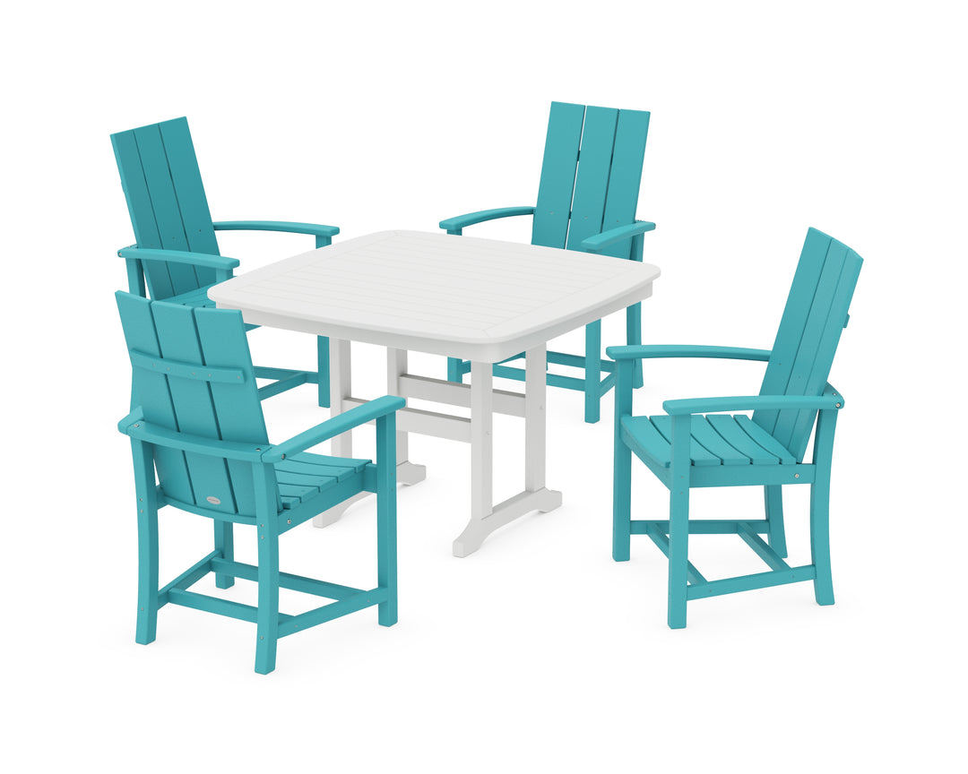 POLYWOOD® Modern Adirondack 5-Piece Dining Set with Trestle Legs