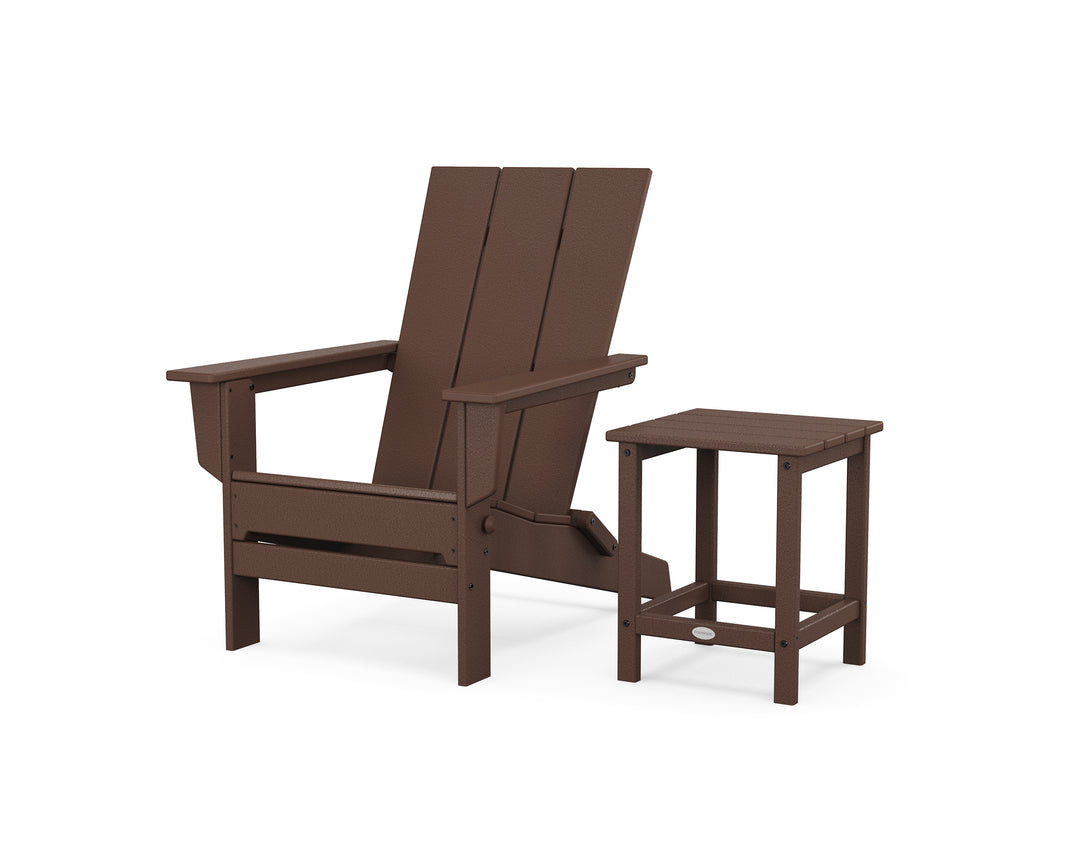 POLYWOOD® Modern Studio Folding Adirondack Chair with Side Table