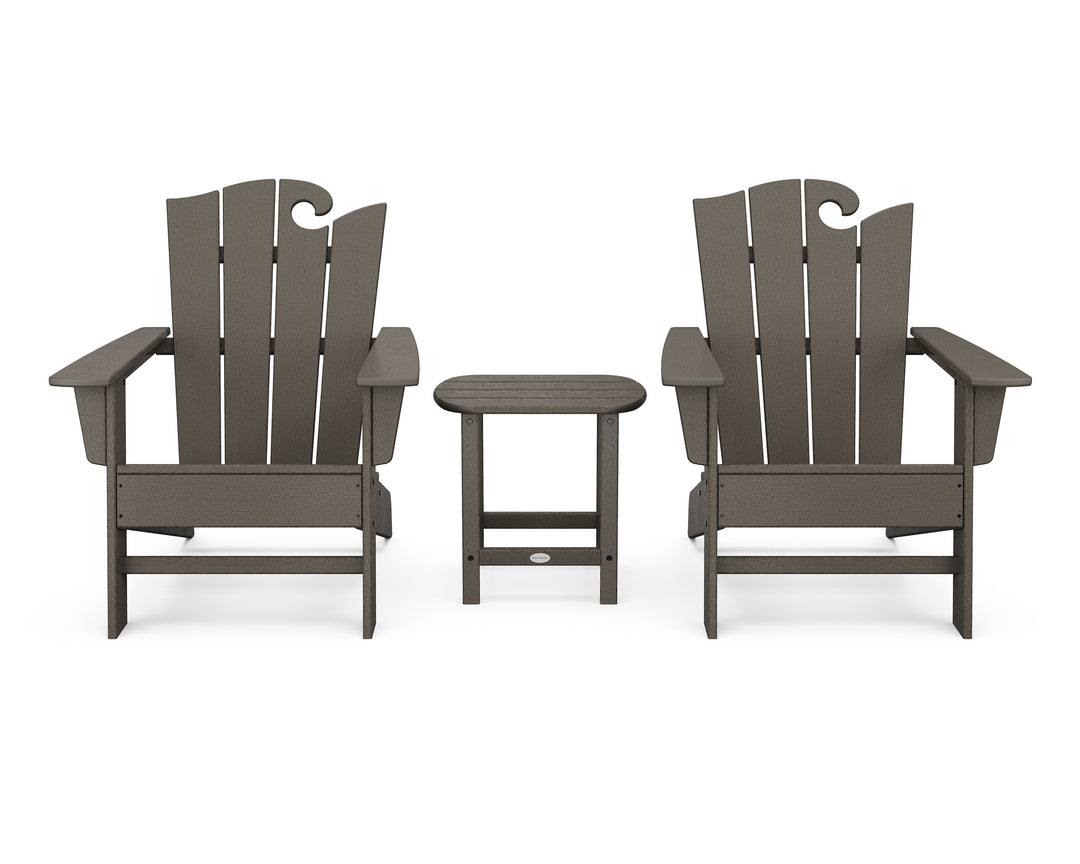 POLYWOOD® Wave 3-Piece Adirondack Set with The Ocean Chair