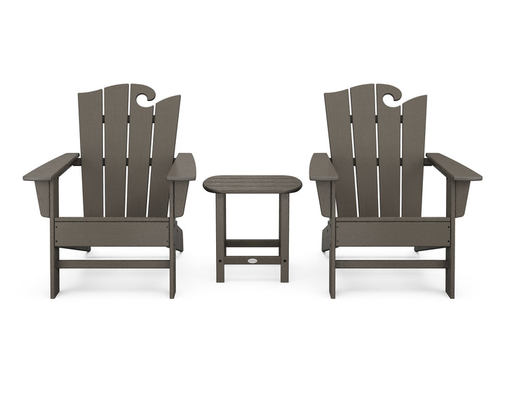 POLYWOOD® Wave 3-Piece Adirondack Set with The Ocean Chair