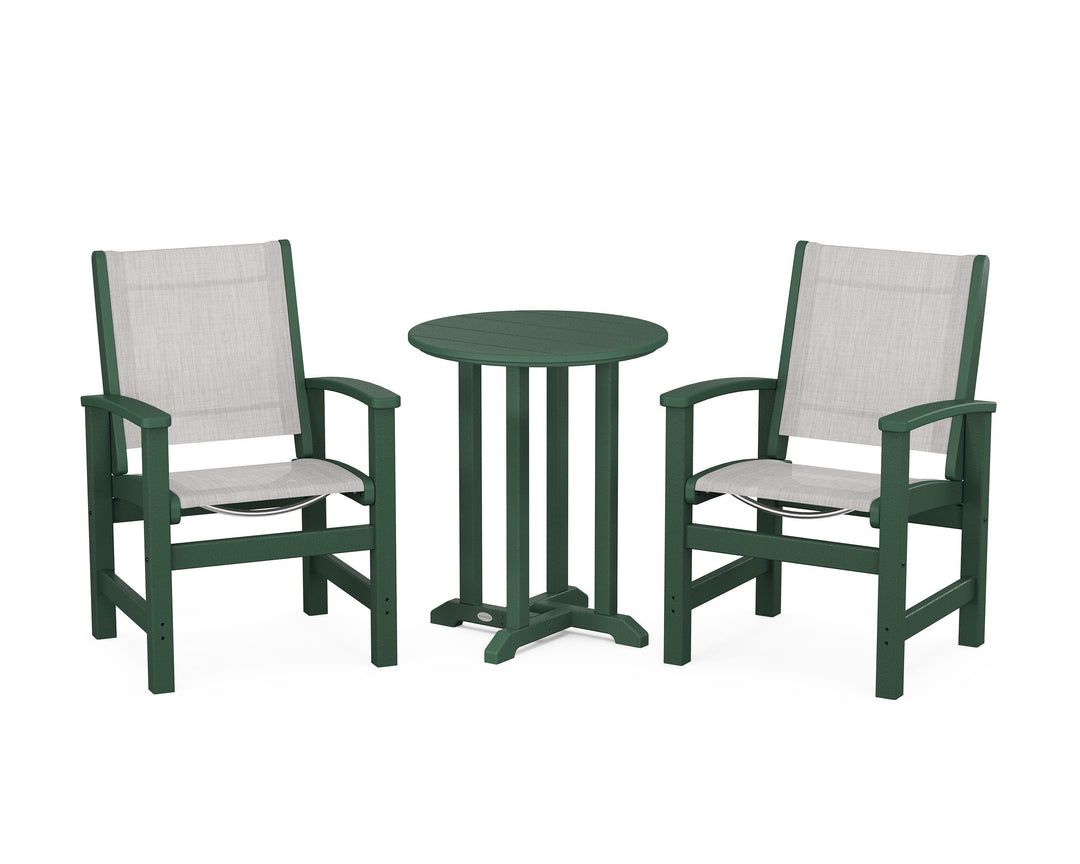 POLYWOOD® Coastal 3-Piece Round Bistro Dining Set