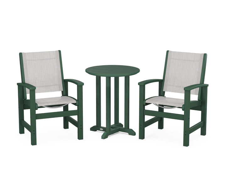 POLYWOOD® Coastal 3-Piece Round Bistro Dining Set