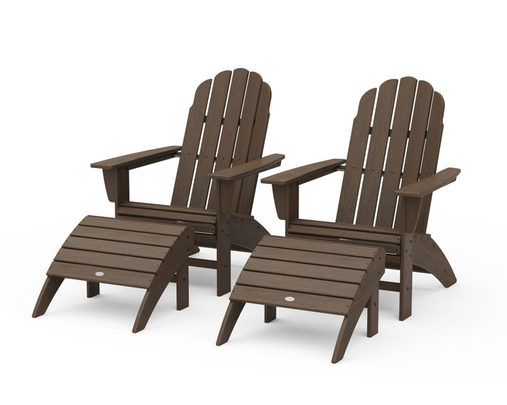 POLYWOOD® Vineyard Curveback Adirondack Chair 4-Piece Set with Ottomans