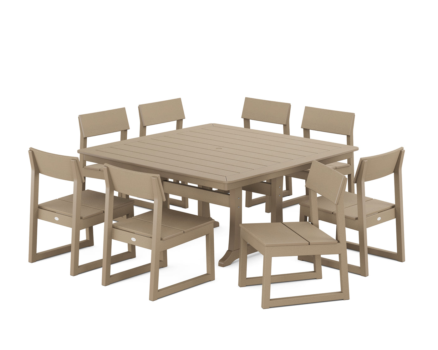 EDGE Side Chair 9-Piece Dining Set with Trestle Legs