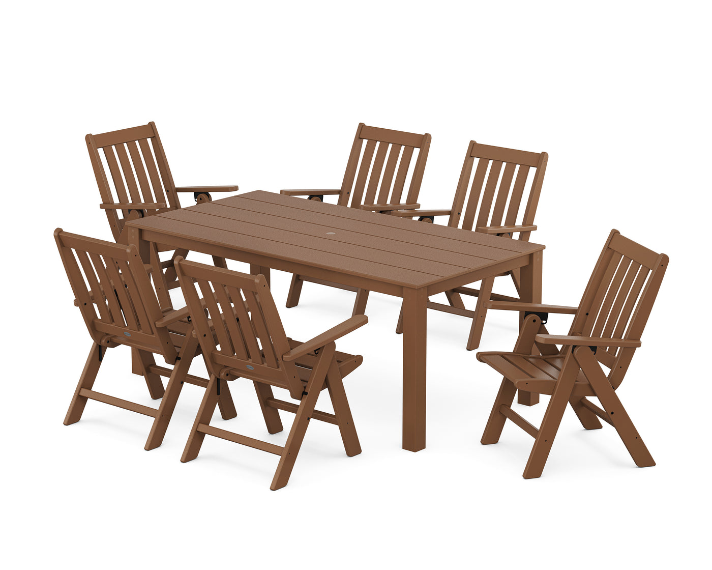 Vineyard Folding Chair 7-Piece Parsons Dining Set