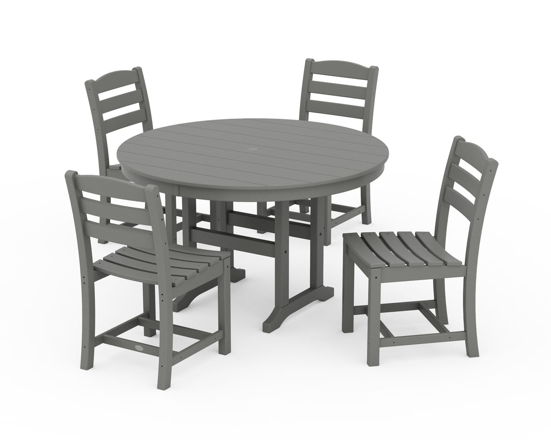 POLYWOOD® La Casa Café Side Chair 5-Piece Round Farmhouse Dining Set