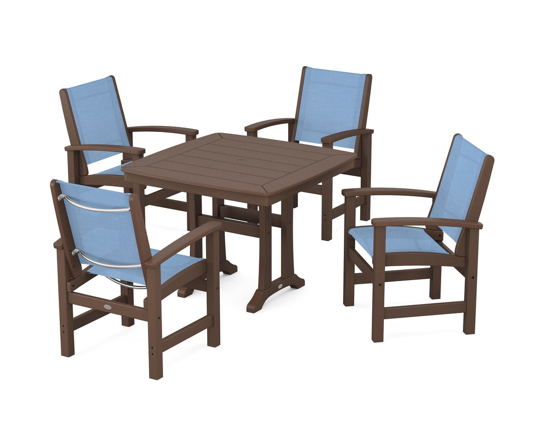 POLYWOOD® Coastal 5-Piece Dining Set with Trestle Legs