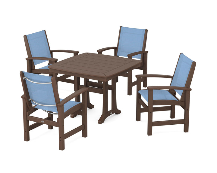 POLYWOOD® Coastal 5-Piece Dining Set with Trestle Legs