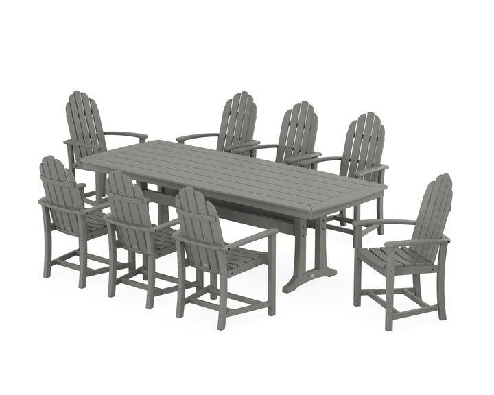 POLYWOOD® Classic Adirondack 9-Piece Dining Set with Trestle Legs
