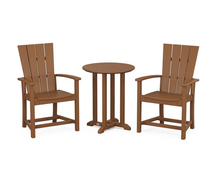 POLYWOOD® Quattro 3-Piece Round Farmhouse Bistro Dining Set