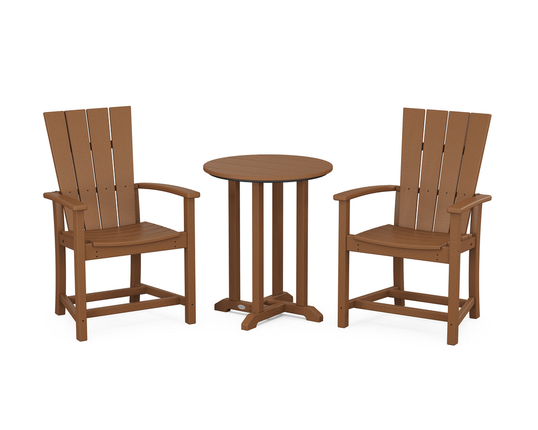 POLYWOOD® Quattro 3-Piece Round Farmhouse Bistro Dining Set