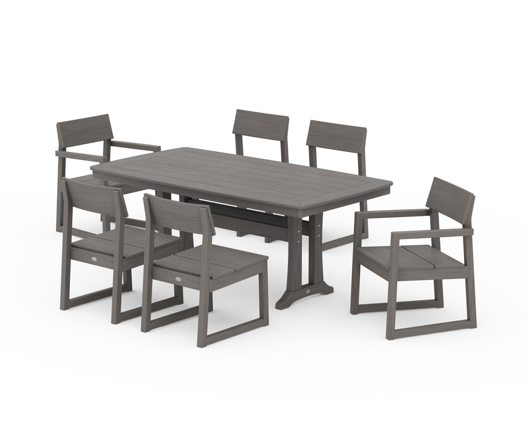POLYWOOD® EDGE 7-Piece Dining Set with Trestle Legs