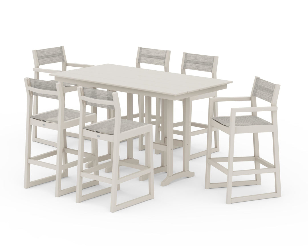 POLYWOOD® EDGE Sling 7-Piece Farmhouse Bar Set