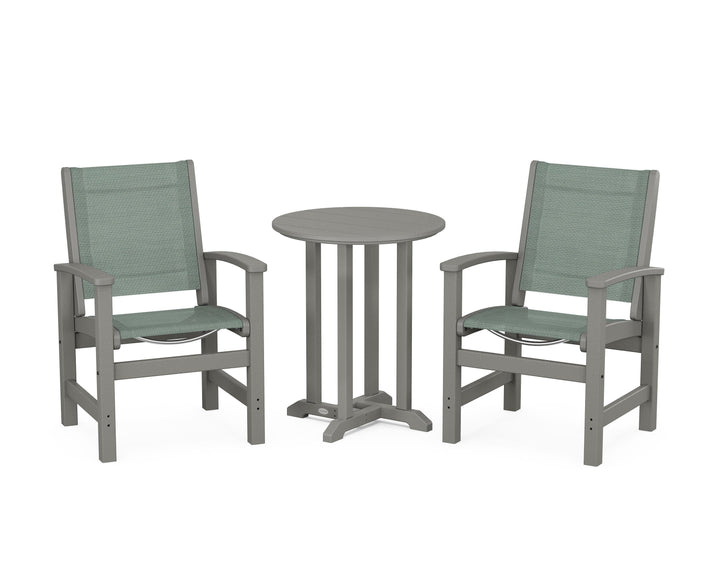POLYWOOD® Coastal 3-Piece Round Bistro Dining Set