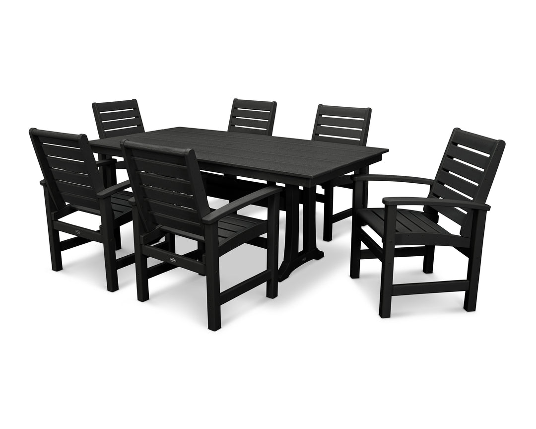 POLYWOOD® Signature 7-Piece Farmhouse Dining Set with Trestle Legs