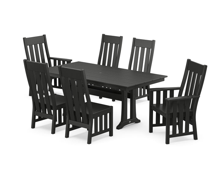 Martha Stewart by POLYWOOD® Acadia 7-Piece Farmhouse Dining Set with Trestle Legs