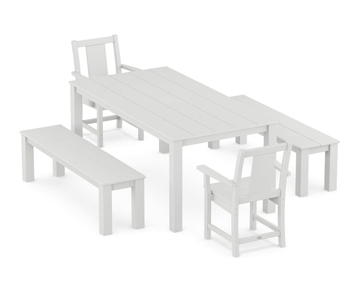POLYWOOD® Prairie 5-Piece Parsons Dining Set with Benches