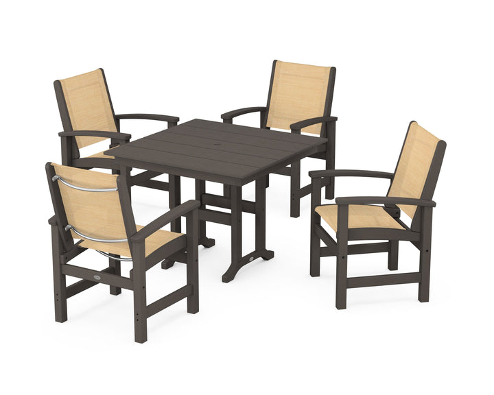 POLYWOOD® Coastal 5-Piece Farmhouse Dining Set