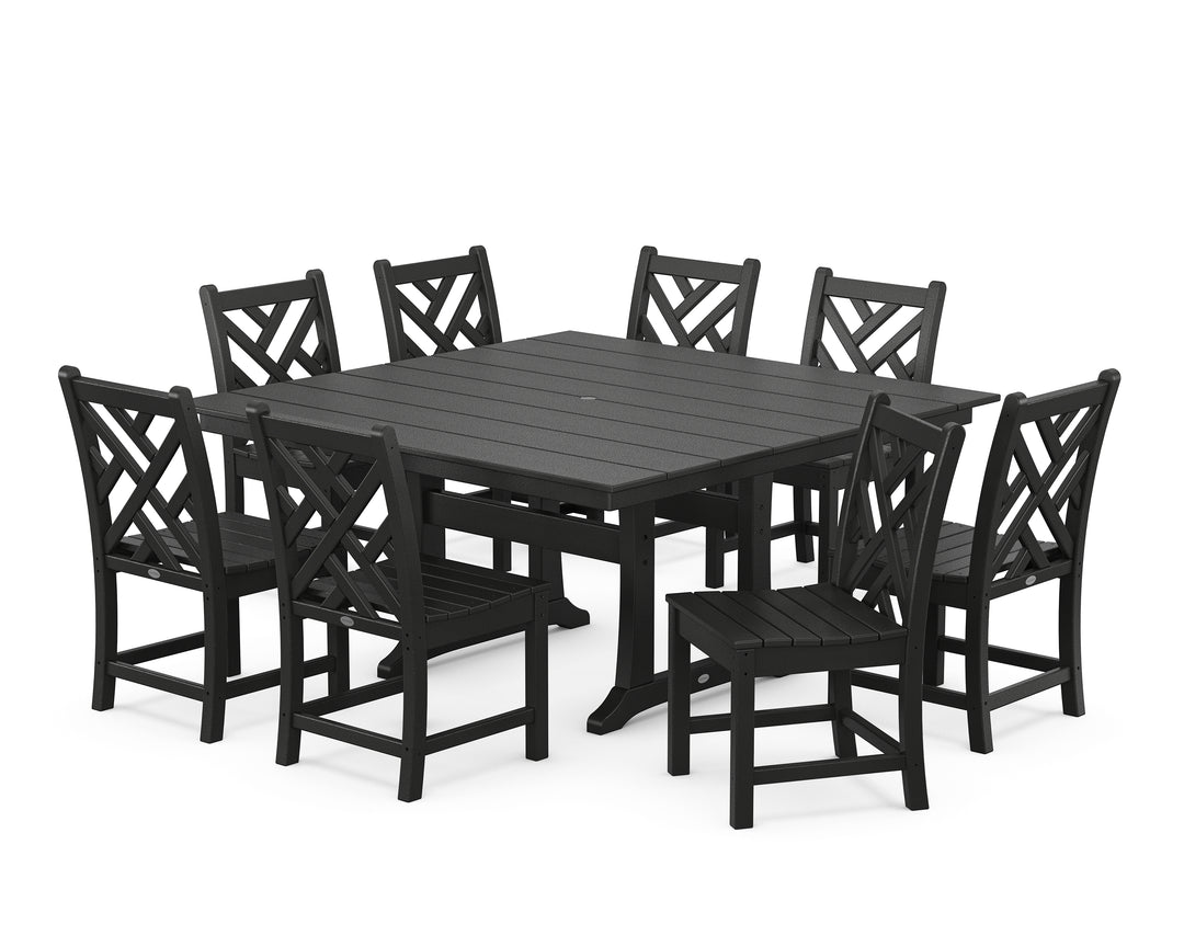 POLYWOOD® Chippendale 9-Piece Farmhouse Trestle Dining Set