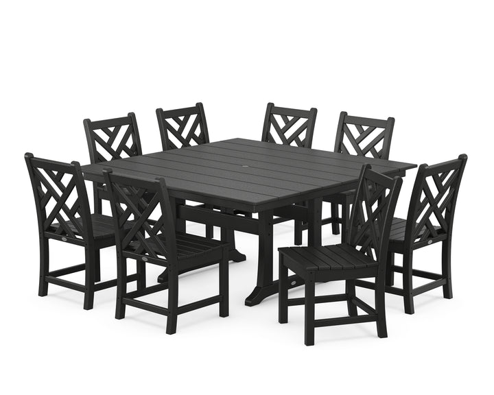 POLYWOOD® Chippendale 9-Piece Farmhouse Trestle Dining Set