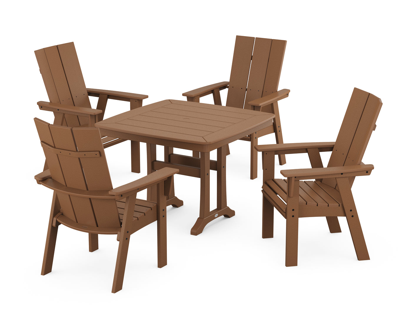 Modern Adirondack 5-Piece Dining Set with Trestle Legs