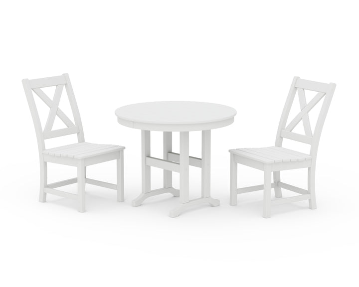POLYWOOD® Braxton Side Chair 3-Piece Round Dining Set