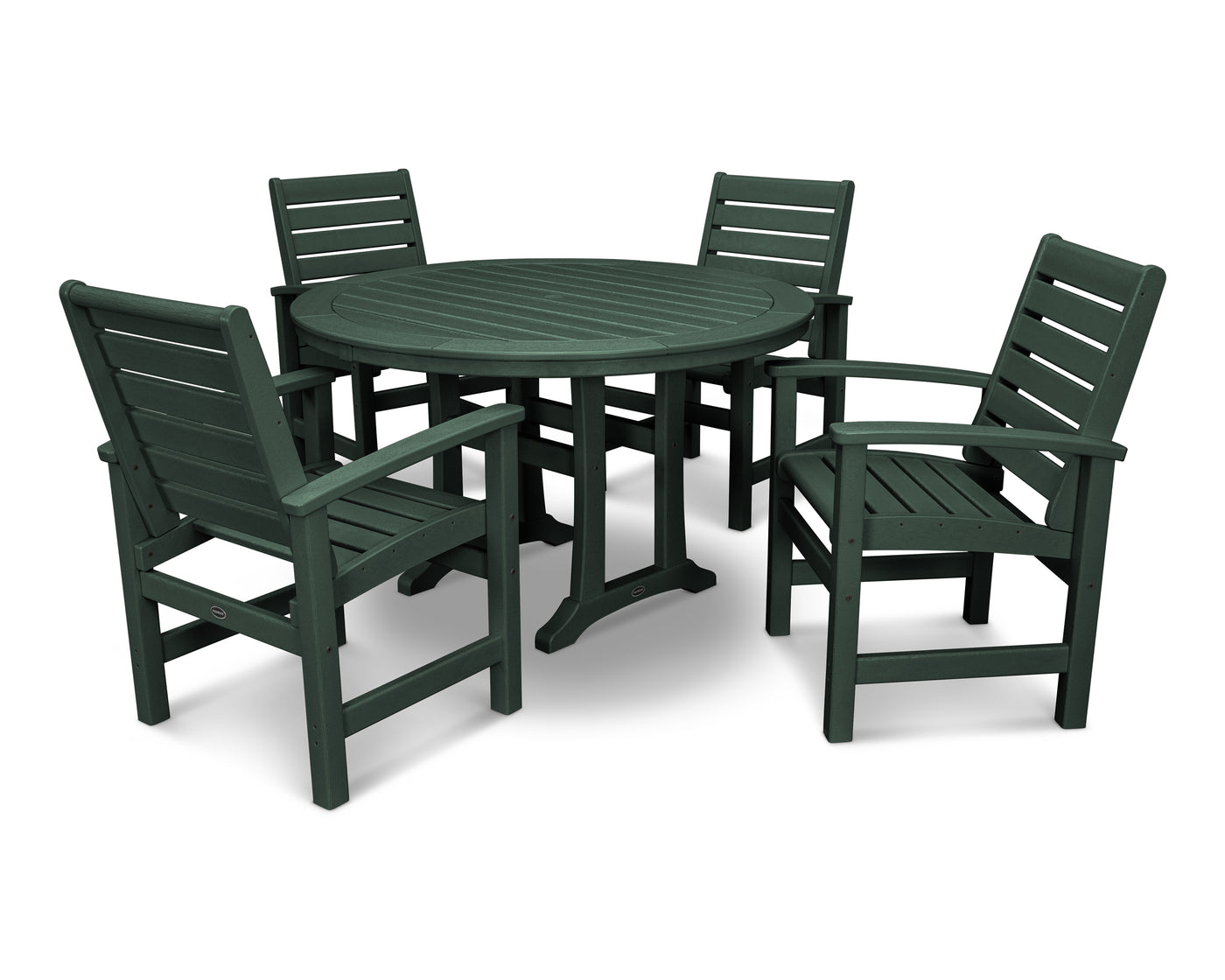 Signature 5-Piece Round Dining Set with Trestle Legs