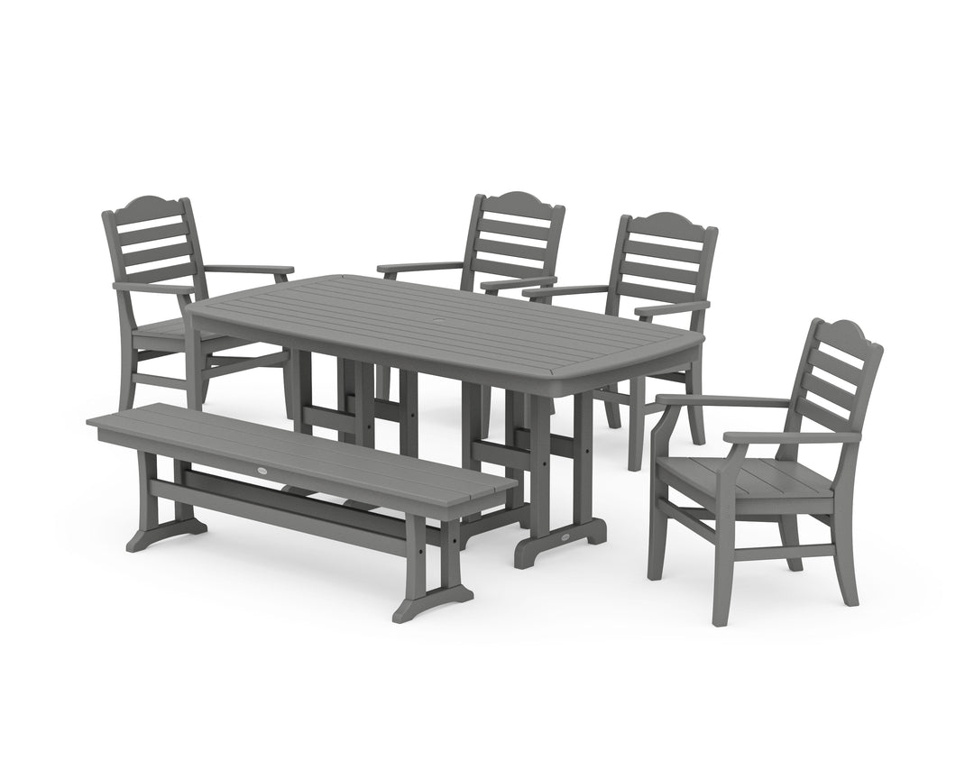 POLYWOOD® Savannah 6-Piece Farmhouse Dining Set with Bench